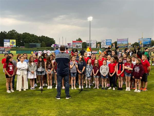 CCS Chorus Sings at Blueclaws Game